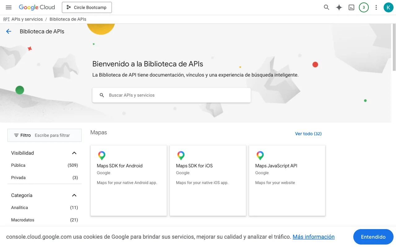 Habilitando las APIs de Gmail, Calendar, Drive y Sheets en la consola de Google Cloud